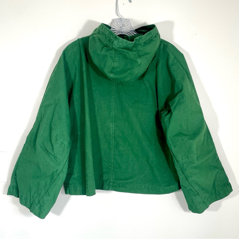 ZARA Basic green cropped utility jacket with hood… - image 2